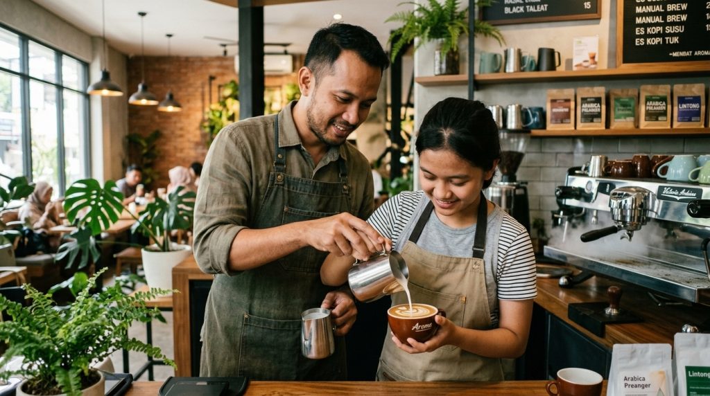 Pelatihan barista bekasi di Kreasi Coffee Academy