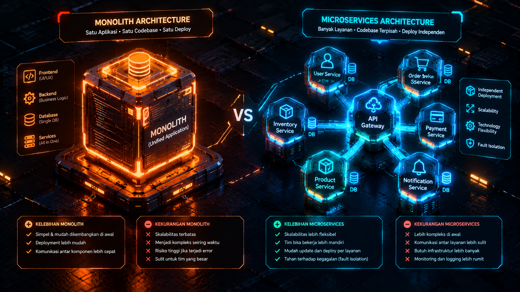 monolith vs microservices kapan waktu yang tepat memecah aplikasi backend